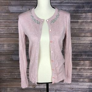 A New Day Rhinestone Embellished Pink Cardigan